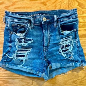 American Eagle Next Level Stretch Hi-Rise Distressed Jean Shorts 6
